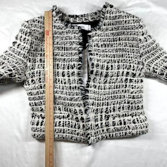 IRO NWT Mopiua Fringe Tweed Jacket Size 36 Open Front Slightly Cropped Fringe - Picture 4 of 11